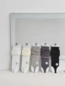 Dunne moerbeizijde stijgbeugel sokken voor dames, ademende effen kleur beenwarmers zomer.