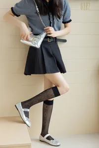 Sheer patterned knee high socks for women, spring summer breathable black argyle long tube hosiery.