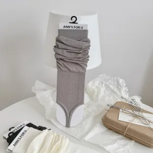 Zomer dunne beugel beenwarmers voor vrouwen ademende effen kleur slouch sokken nieuw