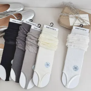 Zomer dunne moerbeizijde beugel sokken effen kleur beenwarmers vrouwen ademend casual