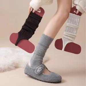 Women knitted stirrup leg warmers ballet core thermal cozy winter long socks for dance boot cuffs