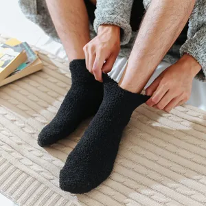 Verdikte pluizige fleece winter sokken voor mannen, zachte warme slaap vloer sokken.