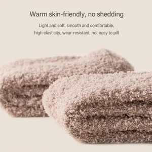 Femmes douce polaire corail chaussettes duveteuses hiver chaud epais chaussettes confort