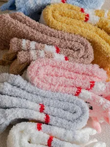 Schattige kat koraalvleece pluche sokken verdikte warme winterslaap vloersokken voor