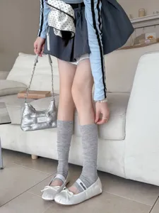 Calentadores de piernas largos acanalados para mujer, calcetines de punto de moda.