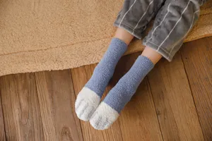 Cute cat paw fuzzy plush socks for women, thick warm winter home sleeping floor socks.
