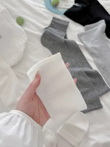 Calentadores de punto para mujer primavera verano color sólido calcetines largos acanalados