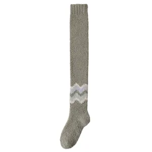 Men over-the-knee coral fleece warm socks winter thick cozy home sleep floor stockings