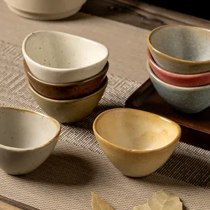Japanese vintage ceramic small dipping sauce dish for kitchen, soy sauce and snack holder.