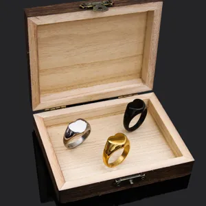 Herz Siegelring Set für Damen Herren, Edelstahl gotische retro Liebesherz Paar Ringe.