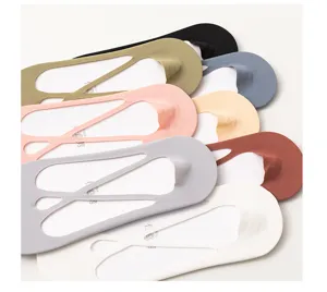 Women summer ultra-thin shallow mouth ice silk invisible boat socks non-slip cotton bottom