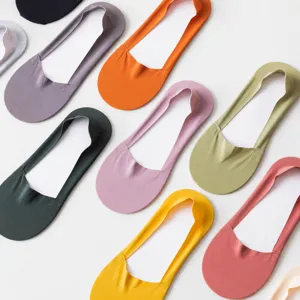 Women Summer Ice Silk Boat Socks Shallow Mouth Invisible Anti Slip Pure Cotton Bottom Breathable Casual Socks