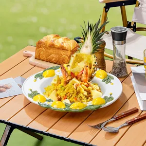 Noords Creatief Citroen Gegraveerd Keramisch Groot Dinerbord, Prachtig Servies Goed