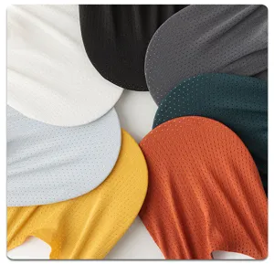 Detailed view of breathable mesh ice silk boat socks fabric in multi vibrant colors.