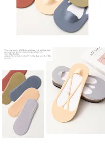 Women summer ultra-thin ice silk invisible socks, shallow mouth anti-slip detail view.