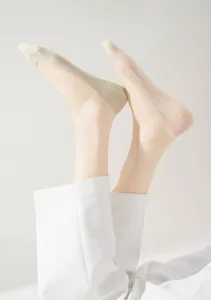 Ice silk invisible socks detail showing lightweight summer anti-slip design for women.