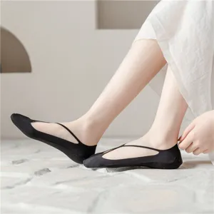 Women's summer ultra-thin shallow cut invisible boat socks with comfortable anti-slip design