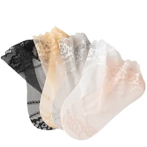 Summer thin breathable lace short socks women low cut invisible socks multi colors