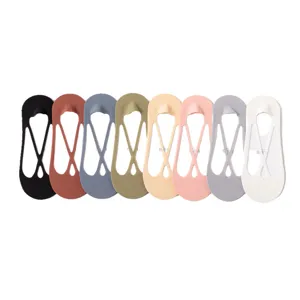 Women ultra-thin ice silk low-cut invisible boat socks anti-slip multi-color pack