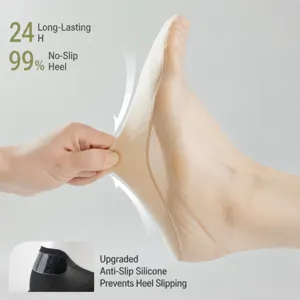 Women ultra-thin invisible boat socks, breathable high elastic anti slip socks for summer.