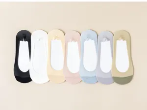 Summer thin mesh low-cut invisible boat socks for women, anti-slip silicone non-drop design.