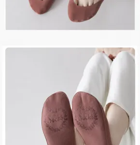 Chaussettes avant-pied en coton antidérapantes vue détail silicone et tissu doux.