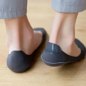 Men low cut invisible socks cotton towel bottom silicone anti slip grey boat socks detail display
