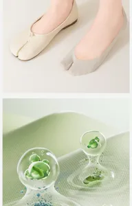 Chaussettes femme deux orteils ete plat invisible antiderapant respirant tabi chaussette