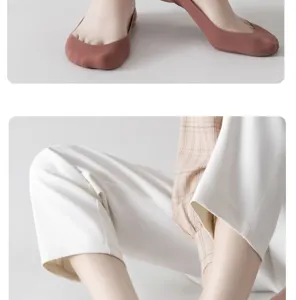 Women shallow mouth invisible boat socks summer thin ice silk high heel shoes breathable socks