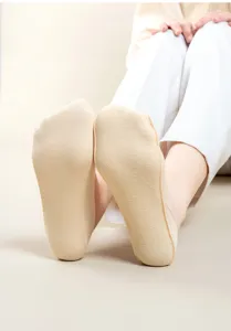 Close-up detail view of women's low-cut invisible boat socks showing comfortable cotton soles.