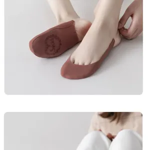 Detailed view of women half socks ice silk forefoot pads invisible socks for high heels.