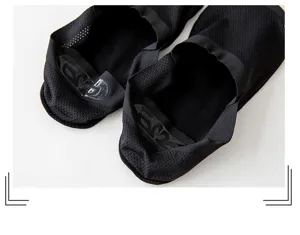 Women summer mesh low cut boat socks with anti-slip silicone heel and breathable pure cotton bottom.