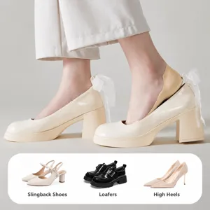 Women's ice silk no-show socks, ultra-thin anti-slip low-cut liners for high heels and pumps