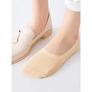 Women breathable ice silk shallow invisible socks summer thin mesh non-slip boat socks