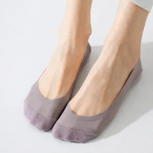Women's Summer Thin No Show Socks Pure Cotton Bottom Low Cut Invisible Socks Sweat-Absorbent Non-Slip Casual Footies