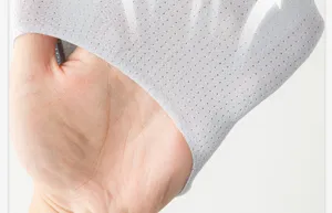 Men's breathable mesh short socks detail, lightweight summer boat socks fabric close-up view.