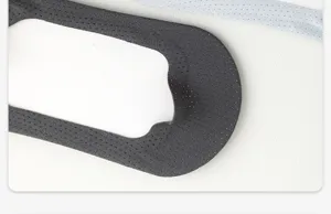 Close-up detail of men breathable mesh invisible boat socks with anti-slip design.