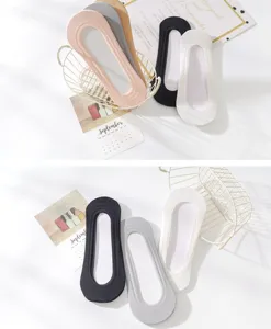 Women low cut invisible boat socks summer thin ice silk cotton bottom anti slip short socks