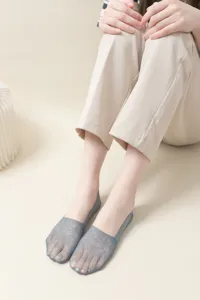 Women lace boat socks thin breathable mesh invisible socks summer grey low cut style