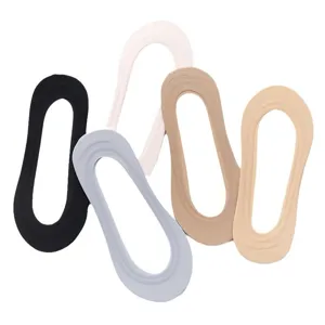 Ice silk invisible socks for women, non-slip cotton bottom shallow mouth low cut socks main view.