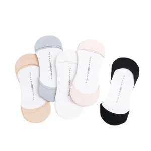 Summer thin cotton invisible socks women non slip shallow mouth boat socks 5 pairs set