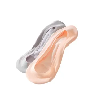 Women ice silk low cut boat socks summer thin invisible non slip cotton bottom short socks