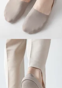 Men ice silk invisible boat socks detail view, breathable summer thin low-cut sock design.