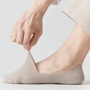 Men ice silk boat socks summer thin shallow mouth invisible socks silicone anti slip short