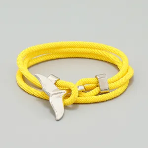 Gelbes Walfischschwanz geflochtenes Armband, mehrschichtige Mailänder Kordel Schmuck.