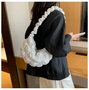 Γυναικεία πτυχωτή τσάντα ώμου σύννεφο casual puffer τσάντα χειρός μαλακή τσάντα μασχάλης