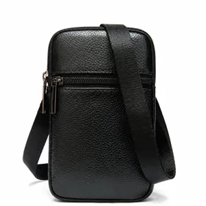 Borsa a tracolla verticale in vera pelle per telefono, borsa multifunzionale casual quotidiana.
