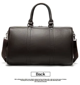 Sac de voyage en cuir véritable de haute qualité pour hommes, grand sac de voyage d'affaires.