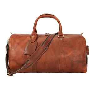 Borsa da Viaggio in Vera Pelle da Uomo Marrone Vintage Borsone Sportivo Weekender uomo
