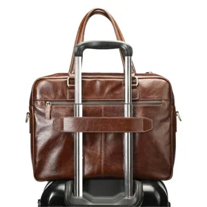 Borsa da lavoro uomo in vera pelle cartella porta pc vintage marrone borsa ufficio